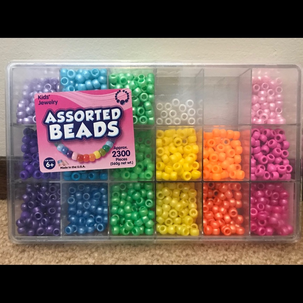 Assorted Rave Kandi Pony Beads Box Sparkle Brights